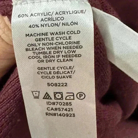 Loft Burgundy Cowl Neck Sweater Dress Size Small - Picture 4 of 6